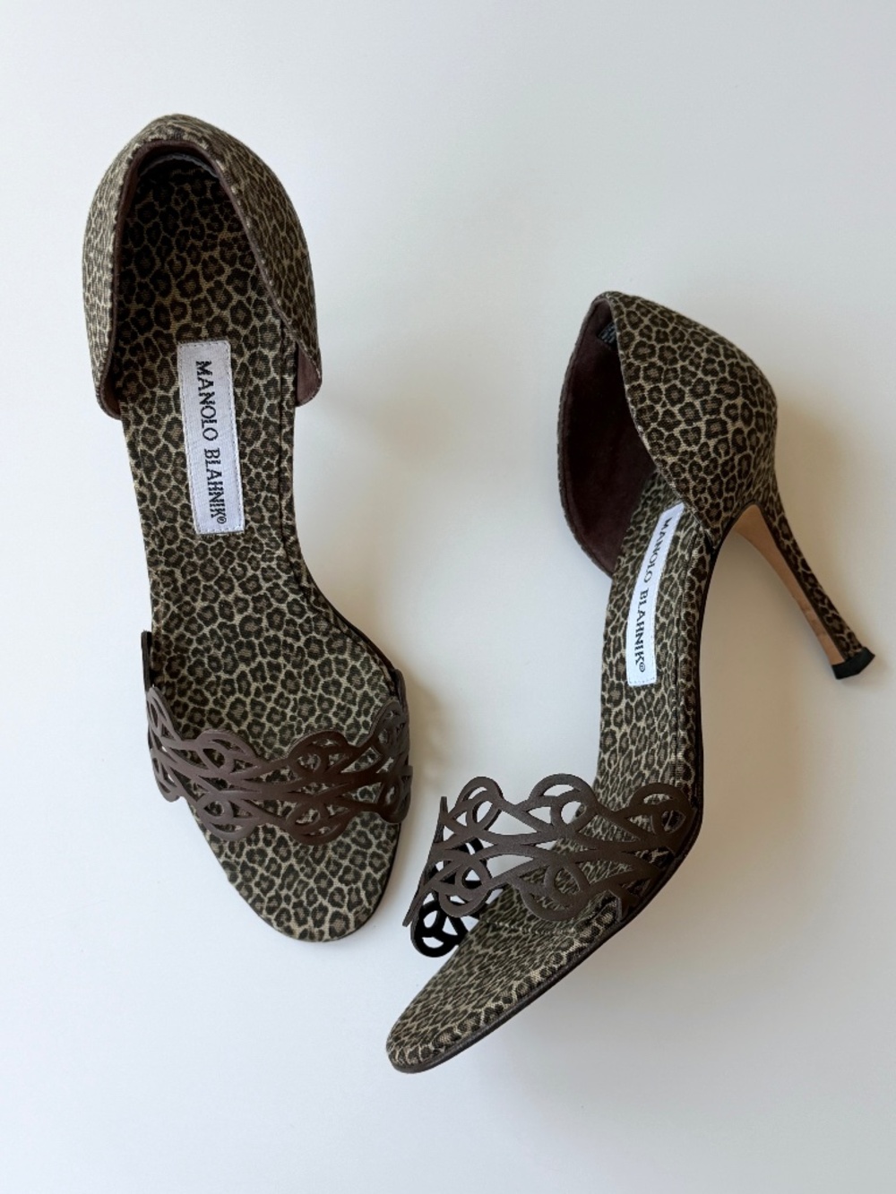Manolo Blahnik vintage leopard print heels, IT 38
